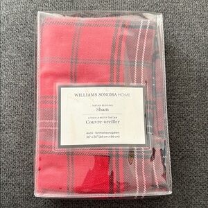 Williams Sonoma Tartan Plaid Euro Sham 26”x26”